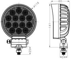 33W 2400lm LED Automobile Working Lamp Truck