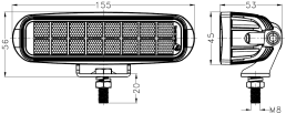 16Leds 6.1inch LED Work Light Rect