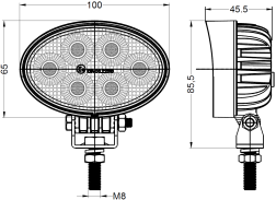 6Leds 16W Oval shell LED Work Light