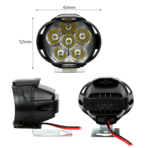 Mile Led headlights 18w/12v 6 Leds 1200LM