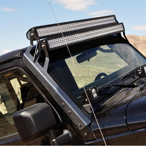 52" DOUBLE LAYER LED LIGHT UPPER WINDSHIELD MOUNTING BRAACKETS