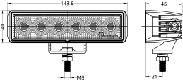 20W 6Leds Square lamp housing LED Work Light