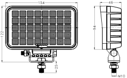 6.1inch 34W LED Work Light Rect