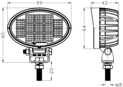 12W 3.9inch Outdoor Elliptical LED Work Light