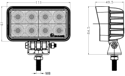 4.4inch 23W 2700lm LED Work Floodlight