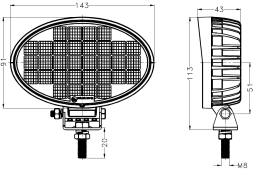 27W 5.7inch Elliptical LED Work Light