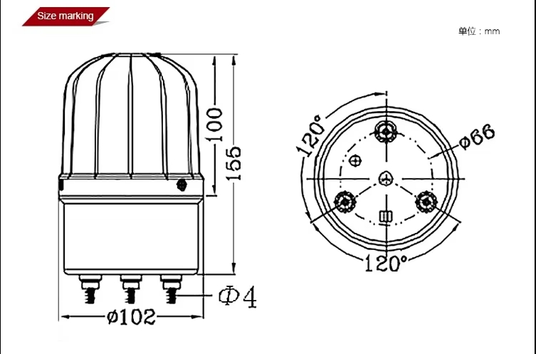 LED Warning Light YN-00-034; YN-00-35