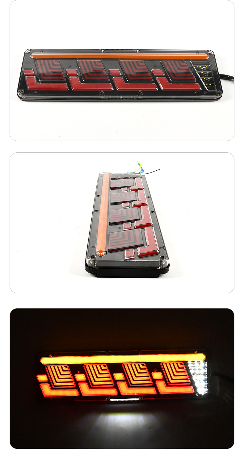 24V Guiding Flowing Brake LED Truck Tail Light YN-TLC114