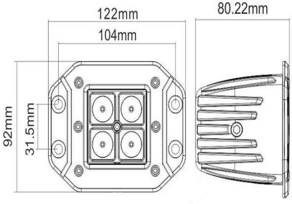 High Durability 20W 2300LM LED Work Light