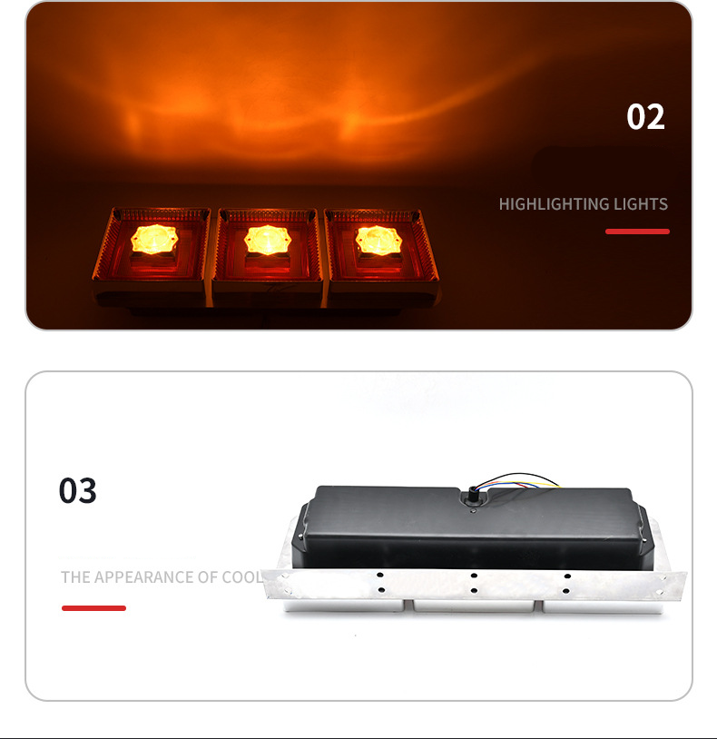 24V LED 3-Bulbs Truck Tail Light YN-TLC147