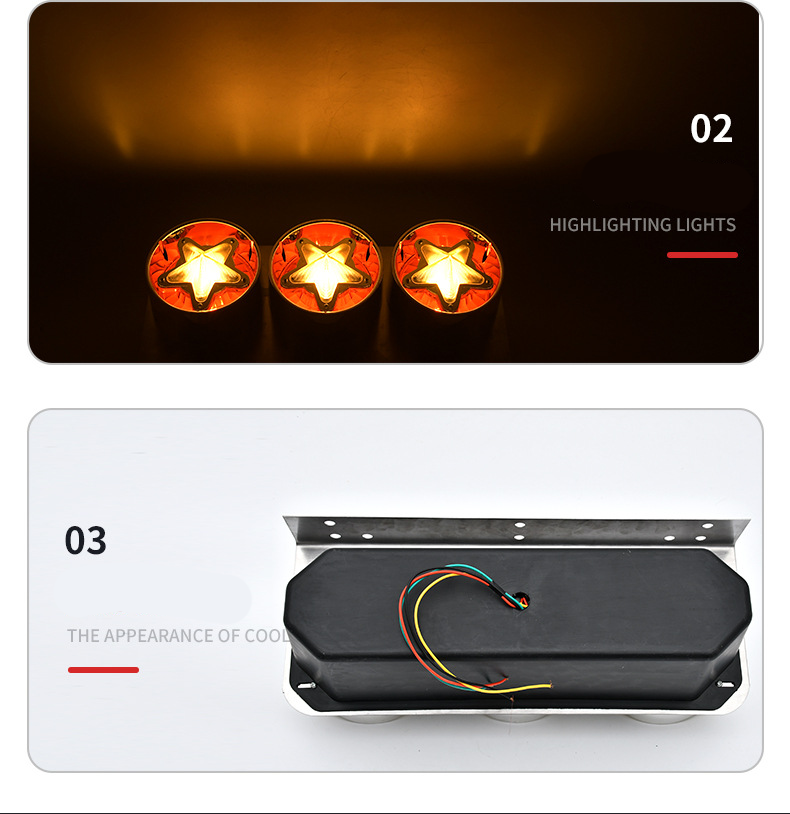 24V LED Star Triple Truck Tail Light YN-TLC135