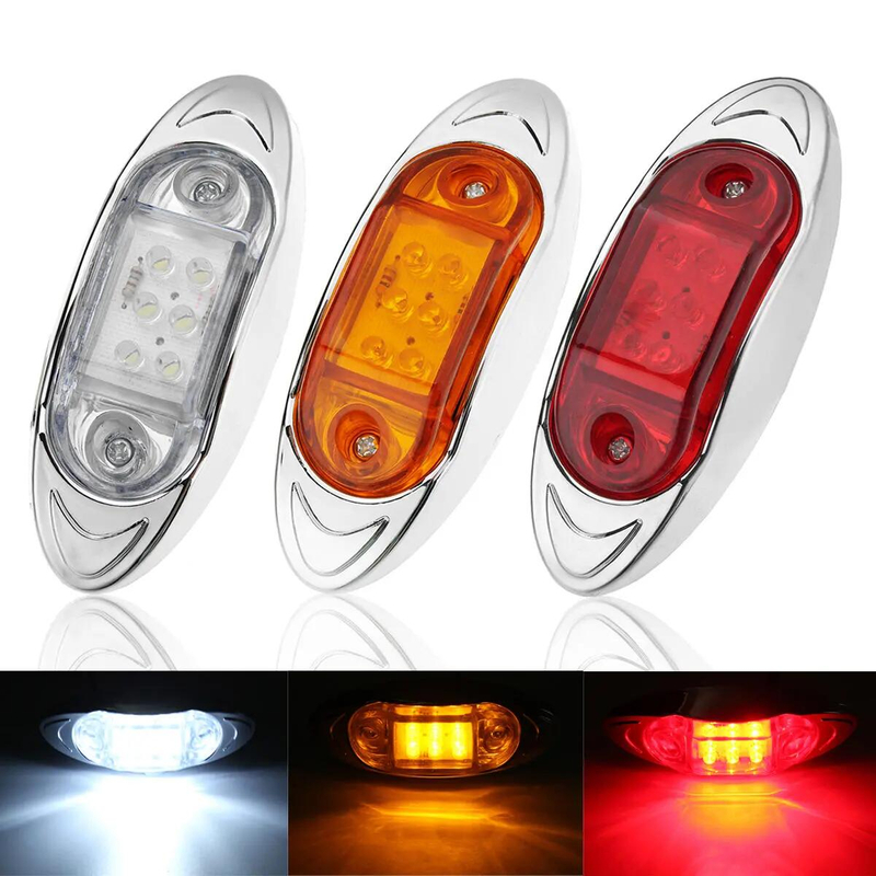 24V 6LED chrome plated side marker lamp trailer boats