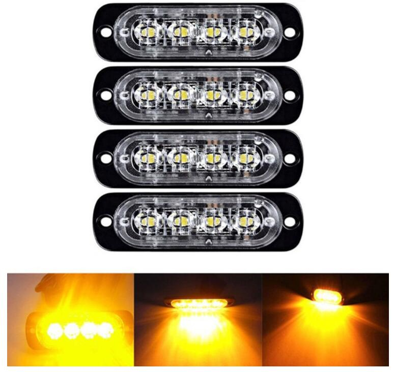 Ultra-thin Warning Light 4LED Pickup Flashing Light Universal Car Side Light