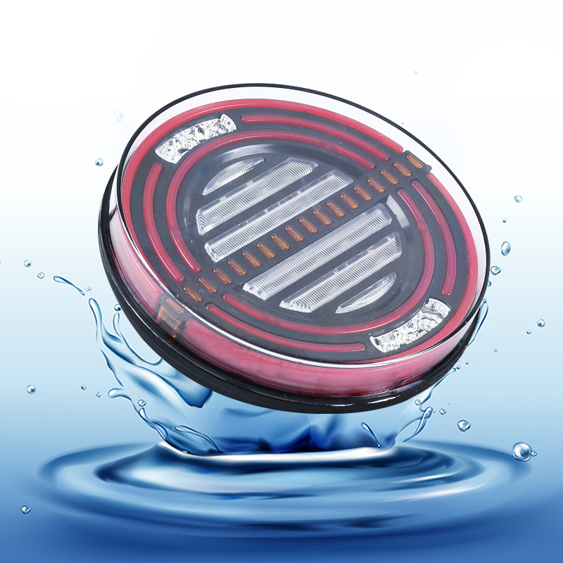 12V/24V Round Flowing Guiding LED Truck Tail Light YN-TLC89