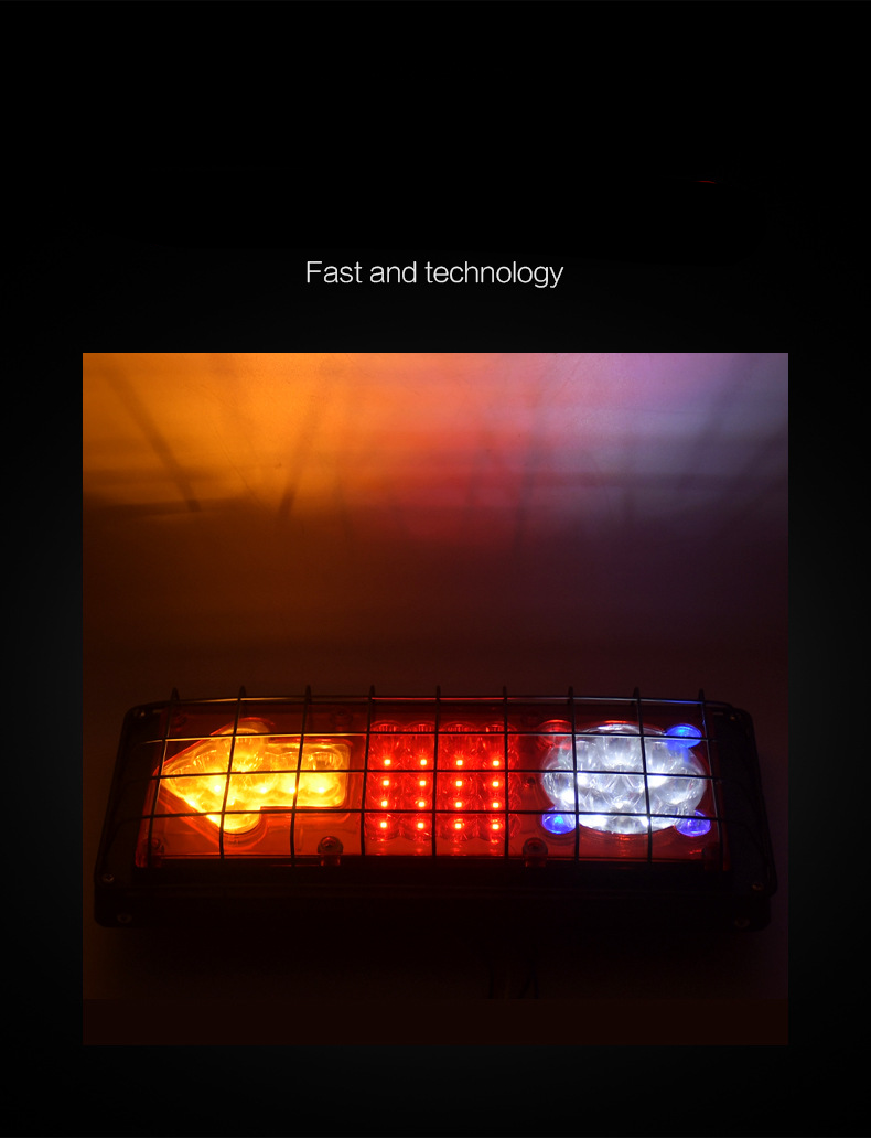 24V 140-2LED Iron Fencing Truck Tail Light YN-TLC87