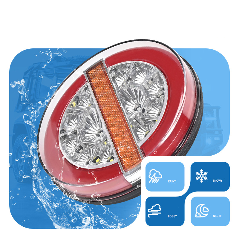 4V Guiding Flowing Flashing Round LED Truck Tail Light YN-TLC152