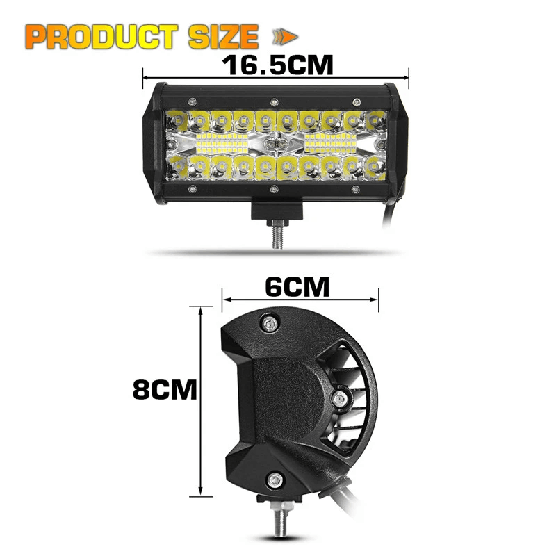 7 Inch 120W LED Work Light for Trucks Off-road Vehicles Agriculture Heavy Equipment