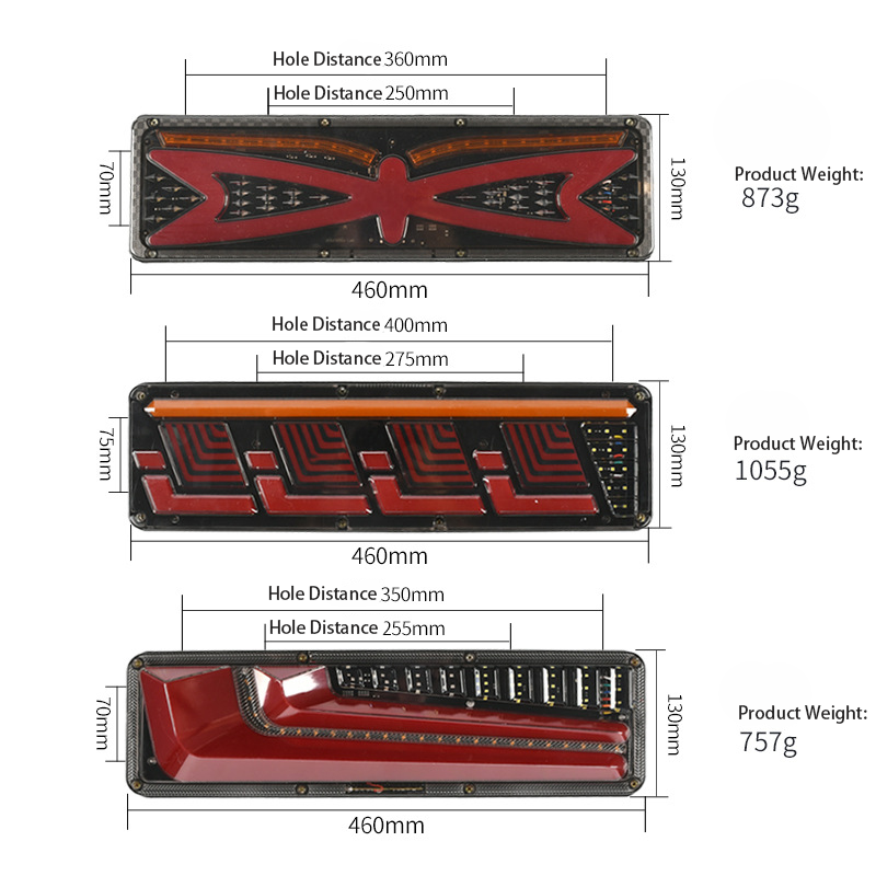 24V Guiding Flowing Brake LED Truck Tail Light YN-TLC114