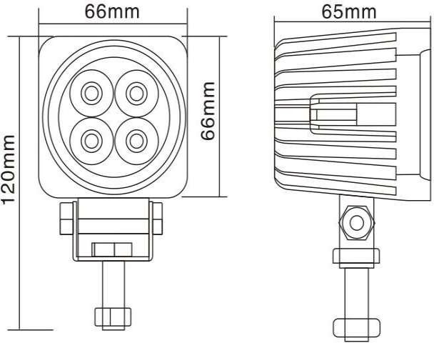 2inch 12W Square Energy Efficient LED Work Light