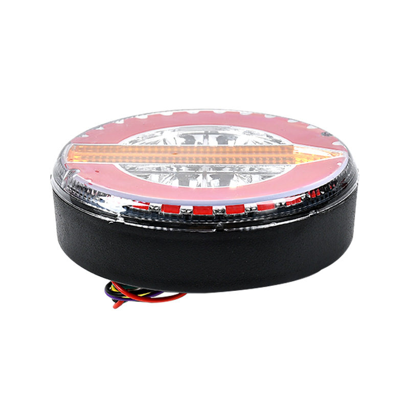 24V LED Flowing Hamburger 4-Inch Round Tail Light YN-TLC140