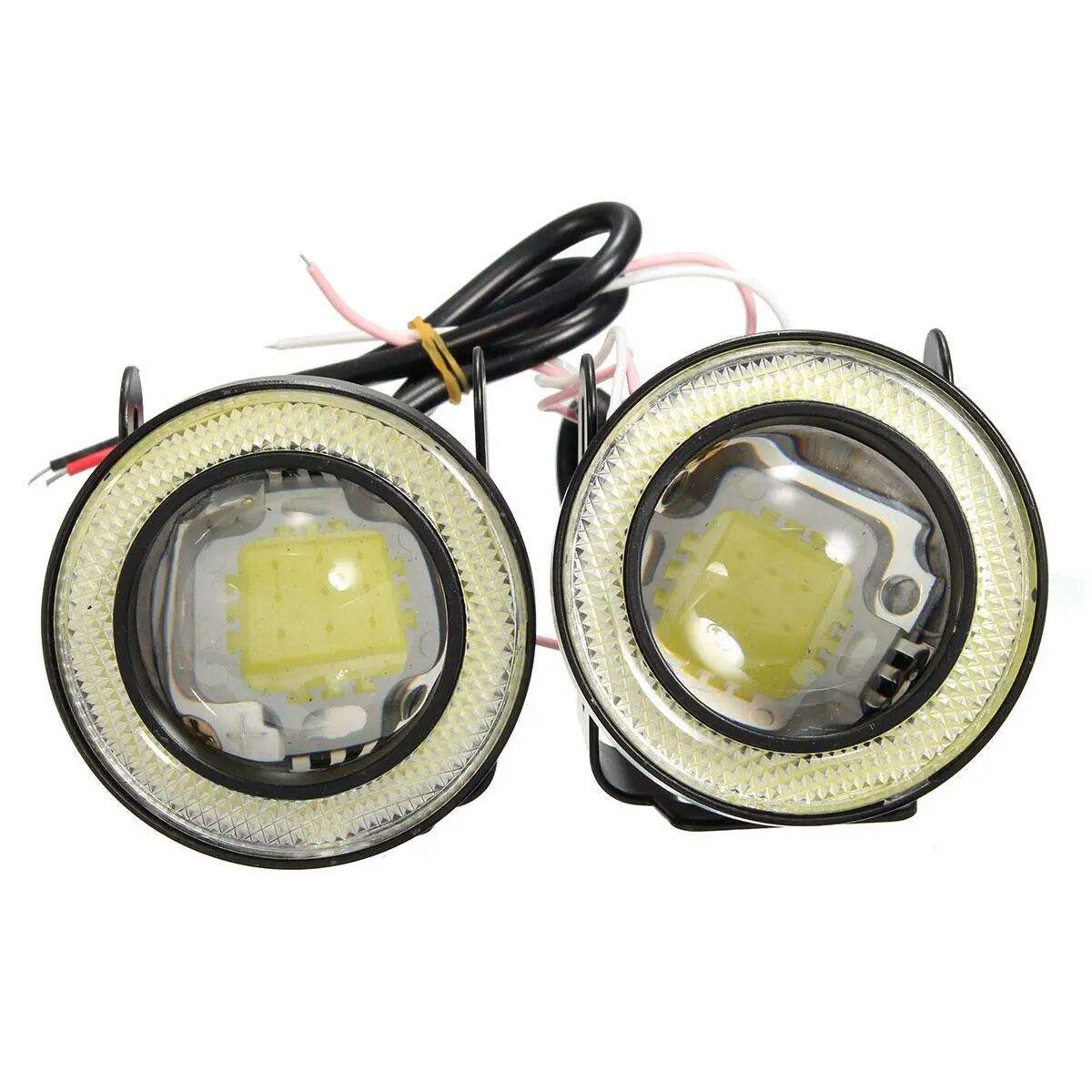 WDL 2.5Inch 15W 12V COB LED Projector Automobile Fog Lamp White Angel Eye Halo Daytime Running Lamp DRL Projector Lamp