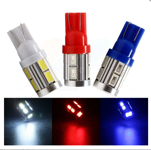 T10 W5W 8W 12V 10 LED Lamp for Flashlight Tail Light License Plate Light Instrument Panel Light