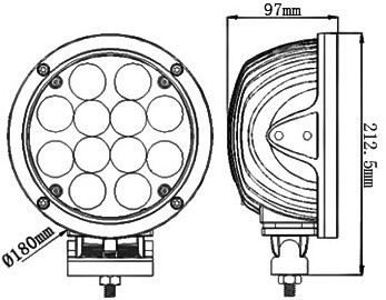 7inch 60W High Lumen Round LED Work Light 