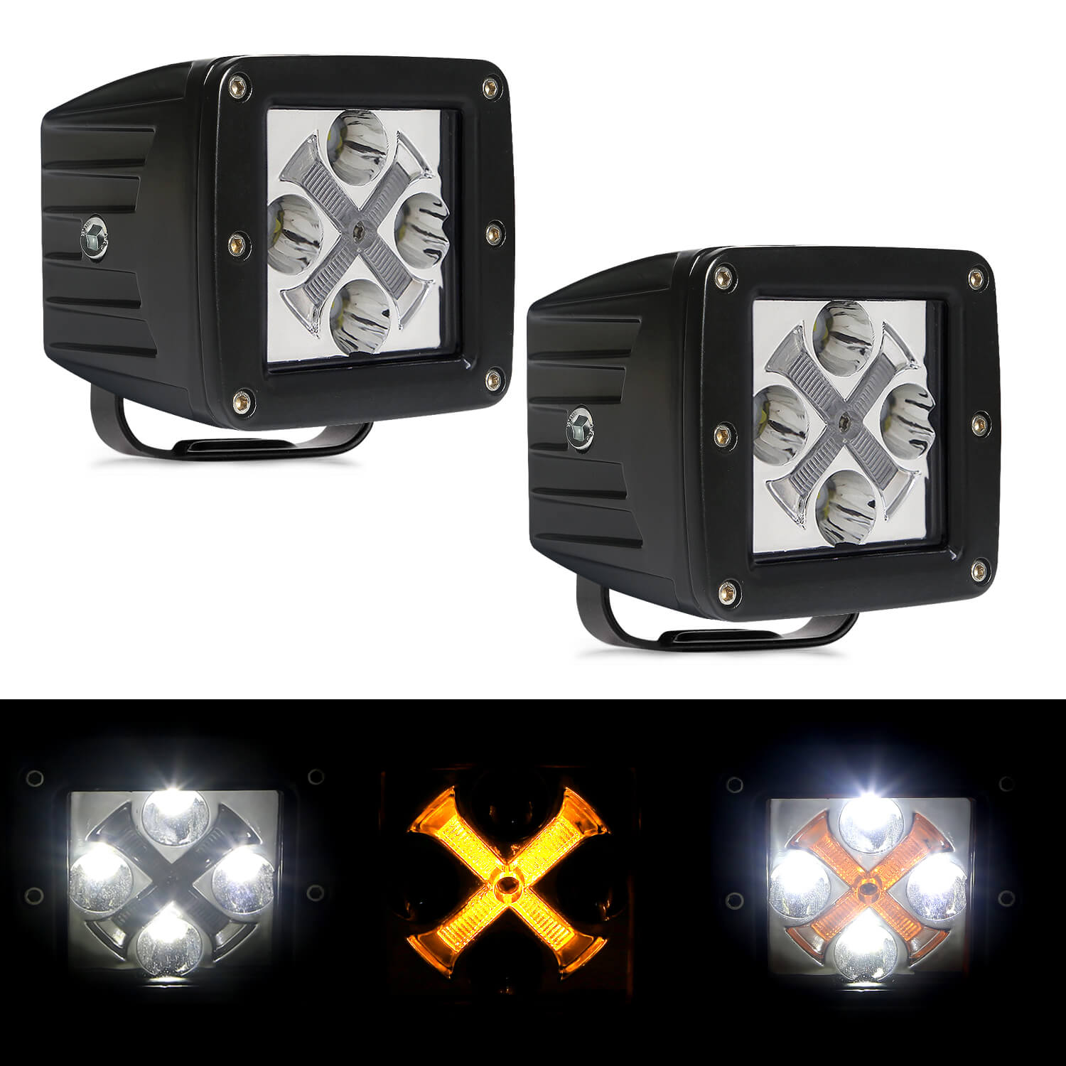 LED WORK LIGHT 3IN12WAMBER