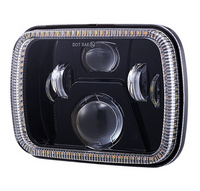 5x7 Inch 30W/55W Square LED Headlight High UTV Truck Offroad 