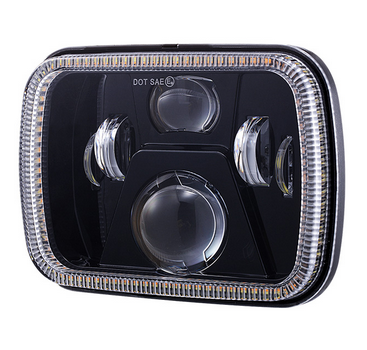 5x7 Inch 30W/55W Square LED Headlight High UTV Truck Offroad 