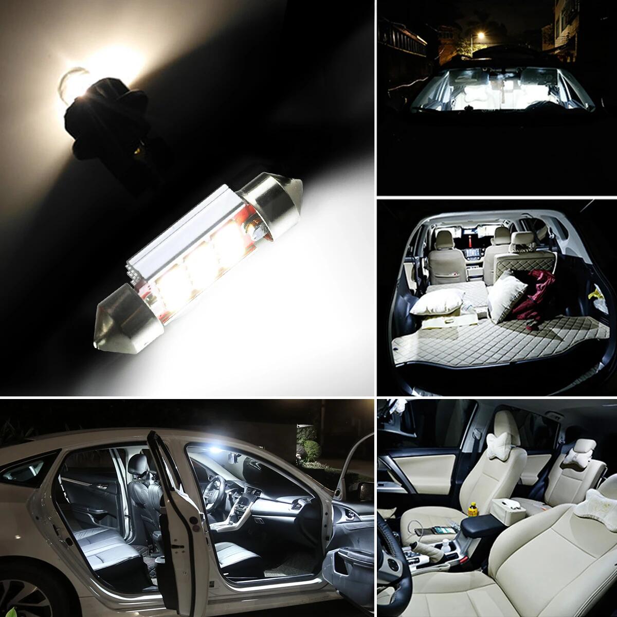 12V 6pcs LED Bulbs Car Interior Dome Map Light 