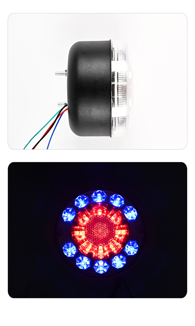 Truck 24VLED 2-Colored Round Tail Light YN-TLC42