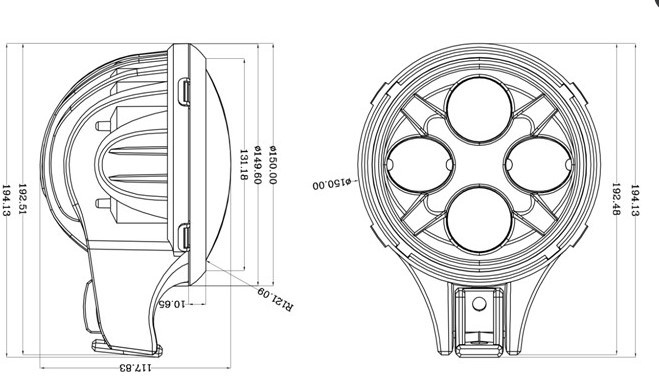 High Quality 6inch 12V Round Work Light