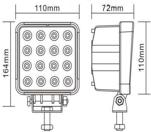 4inch 1.8kg/pcs 48W LED Work Light