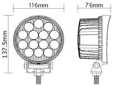 1.1kg/pcs 2500LM 42W LED Work Light