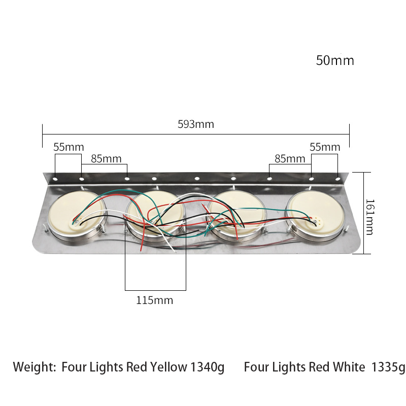24V LED 2-Color Four In One Tail Light YN-TLC142