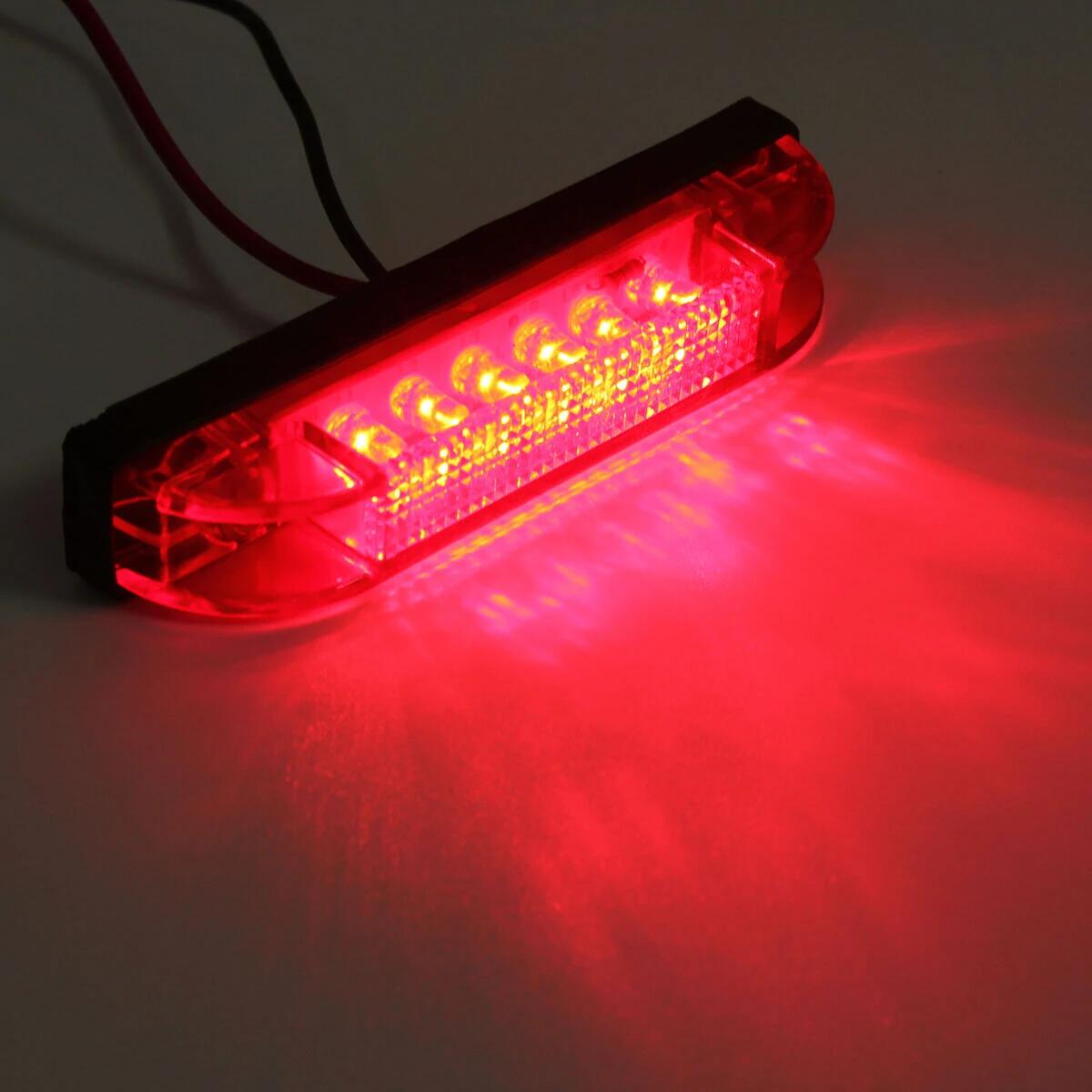 12V 24V 6LED transparent side marker trailer pickup 