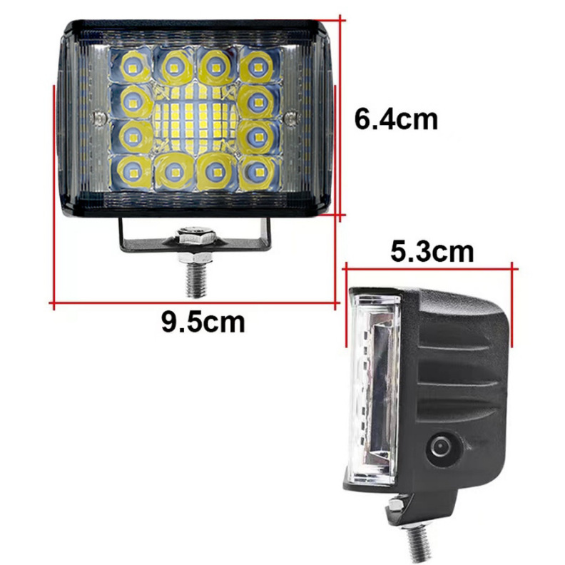 4Inch 60W LED Work Lights 12~48V Off-road Waterproof Tractor Three-Sided Lamp