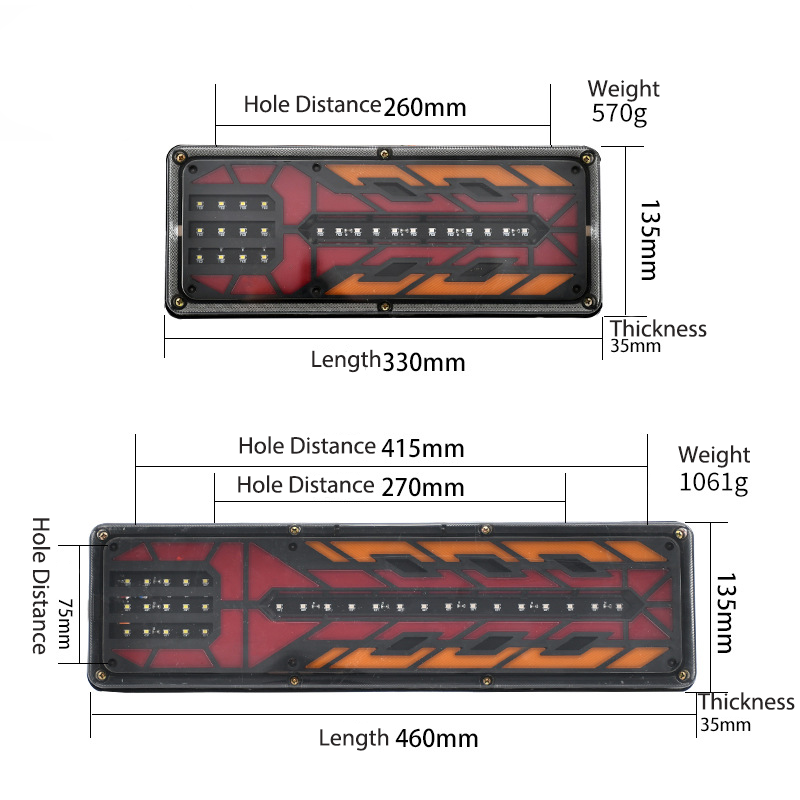 24V Flowing LED Truck Tail Light YN-TLC96