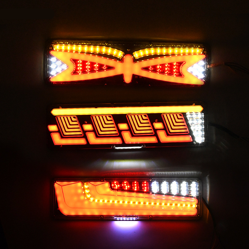 24V Guiding Flowing Brake LED Truck Tail Light YN-TLC114