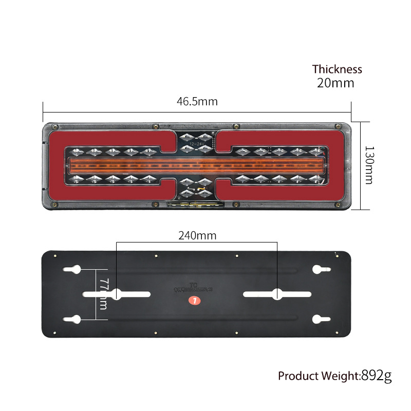 24V Flowing Truck Tail Light YN-TLC79