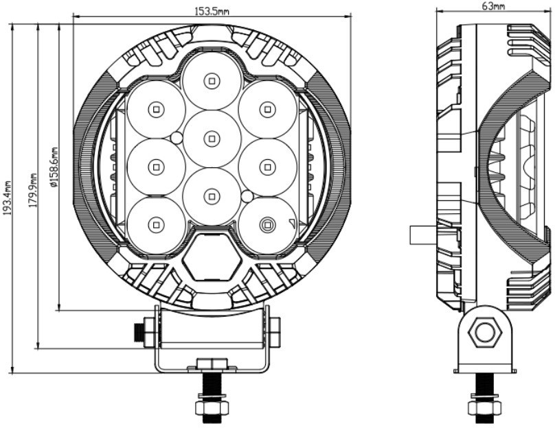 Brightness 7inch 70W LED Work Light