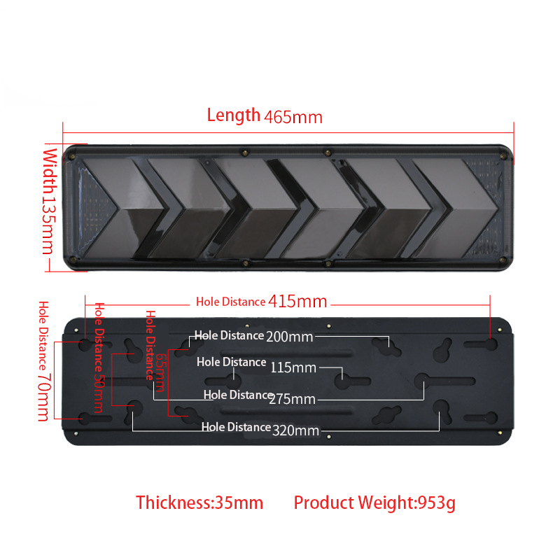 12V/24V LED Arrow Truck Tail Light YN-TLC136