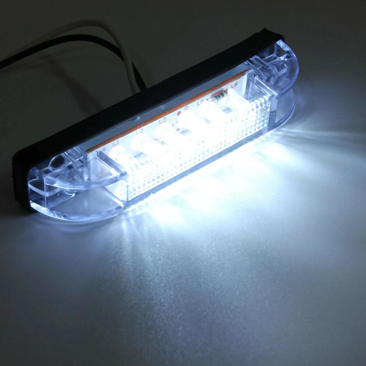 12V 24V 6LED transparent side marker trailer pickup 