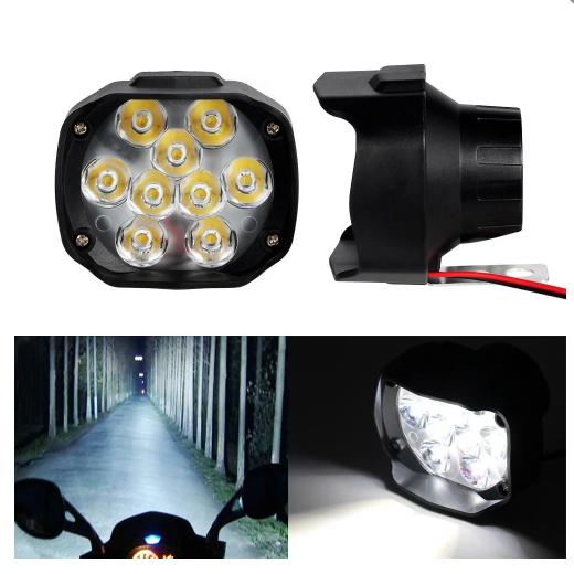3.1 Inch 18W 12V 9 LEDS Fog Lamp Mileage Lamp Auxiliary Lamp for Automobiles Motorcycles 