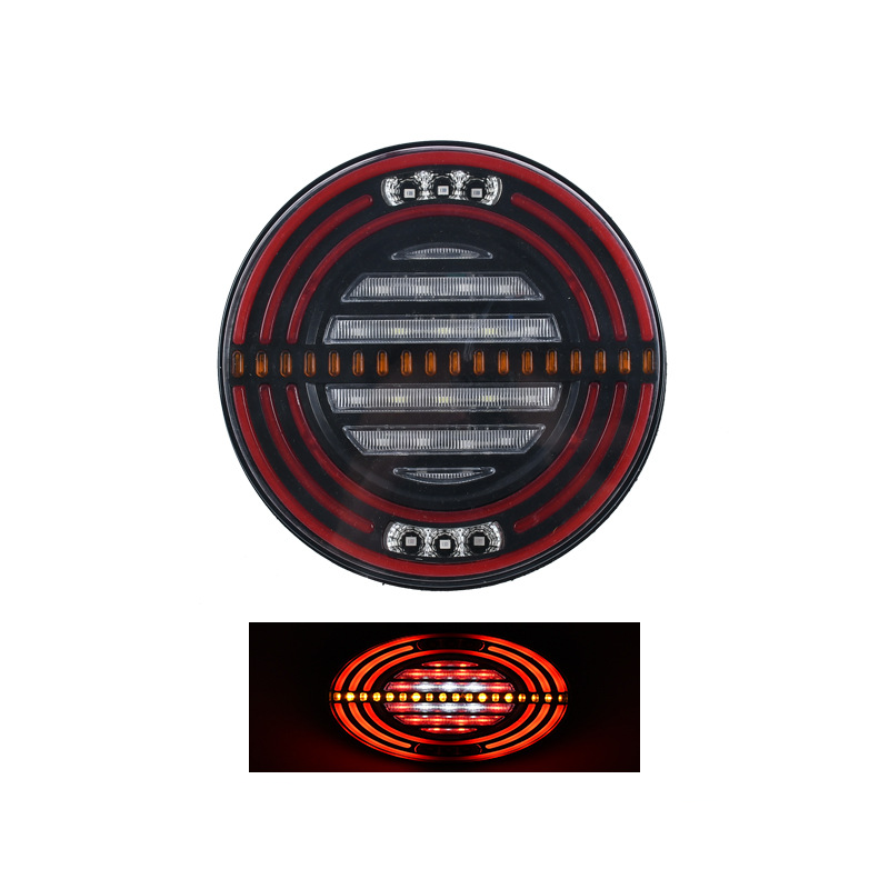 12V/24V Round Flowing Guiding LED Truck Tail Light YN-TLC89