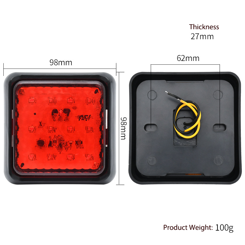 Truck 12-24V Square LED Tail Light YN-TLC69