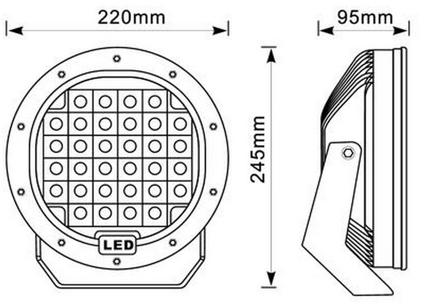 96W 6000K High Intensity LED Work Light 