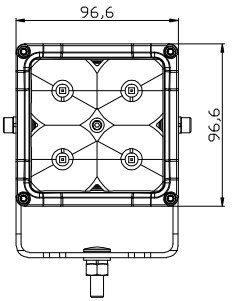 4inch 40W 0.9kg/pcs Square LED Work Light