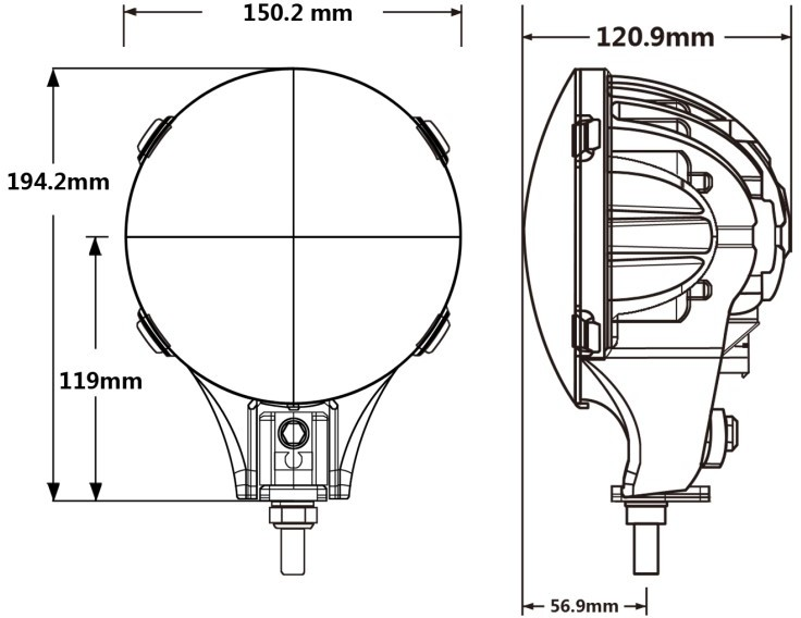 60W 6inch 5500LM LED Work Light